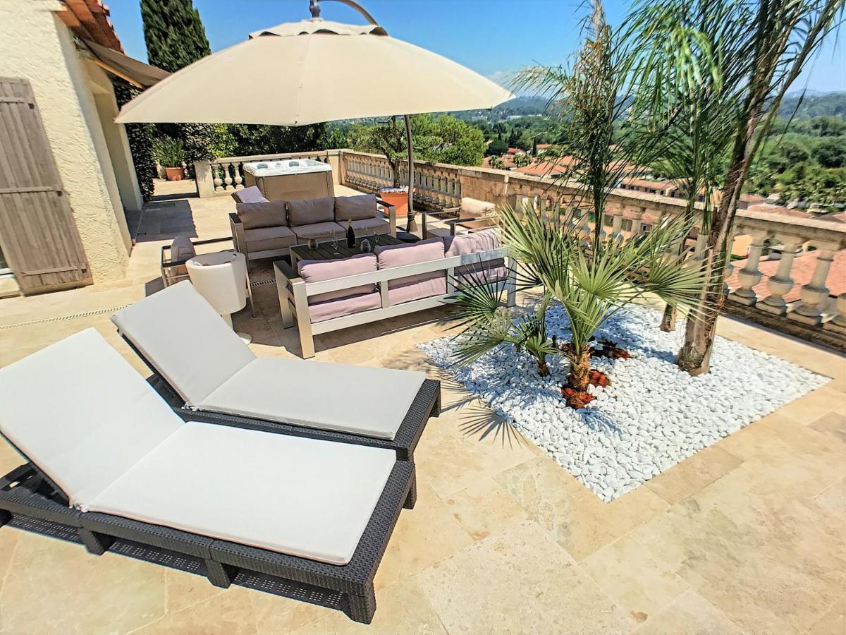 3 Bedrooms Villa Near Cannes - Pool & Jacuzzi - Sea View ماندوليو لا نابول المظهر الخارجي الصورة