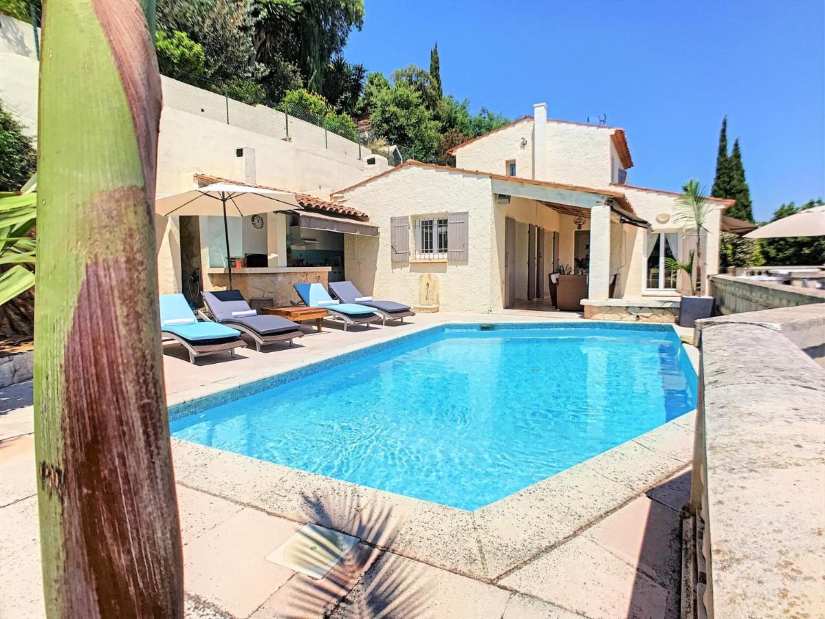 3 Bedrooms Villa Near Cannes - Pool & Jacuzzi - Sea View ماندوليو لا نابول المظهر الخارجي الصورة