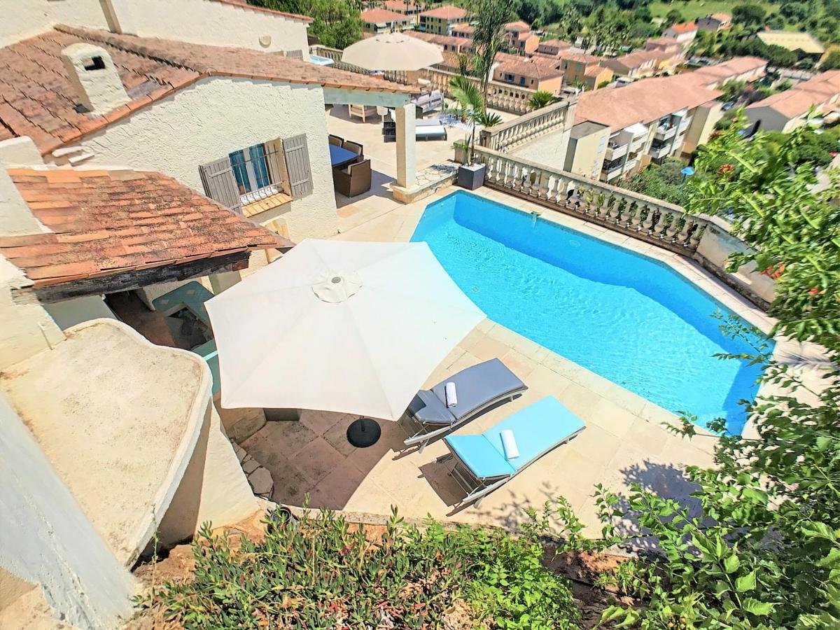 3 Bedrooms Villa Near Cannes - Pool & Jacuzzi - Sea View ماندوليو لا نابول المظهر الخارجي الصورة