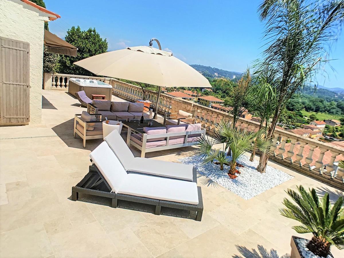 3 Bedrooms Villa Near Cannes - Pool & Jacuzzi - Sea View ماندوليو لا نابول المظهر الخارجي الصورة