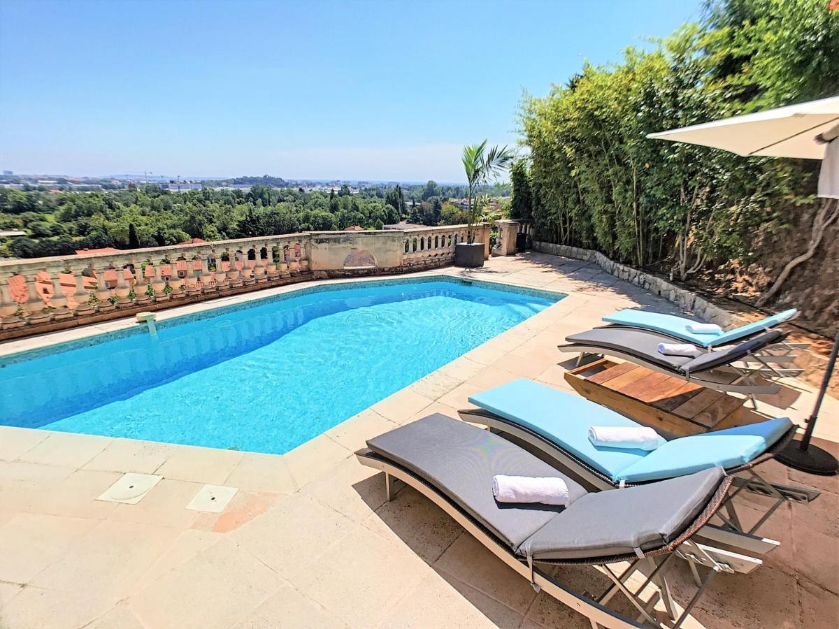 3 Bedrooms Villa Near Cannes - Pool & Jacuzzi - Sea View ماندوليو لا نابول المظهر الخارجي الصورة